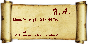 Neményi Aldán névjegykártya